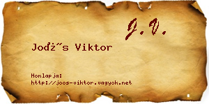 Joós Viktor névjegykártya